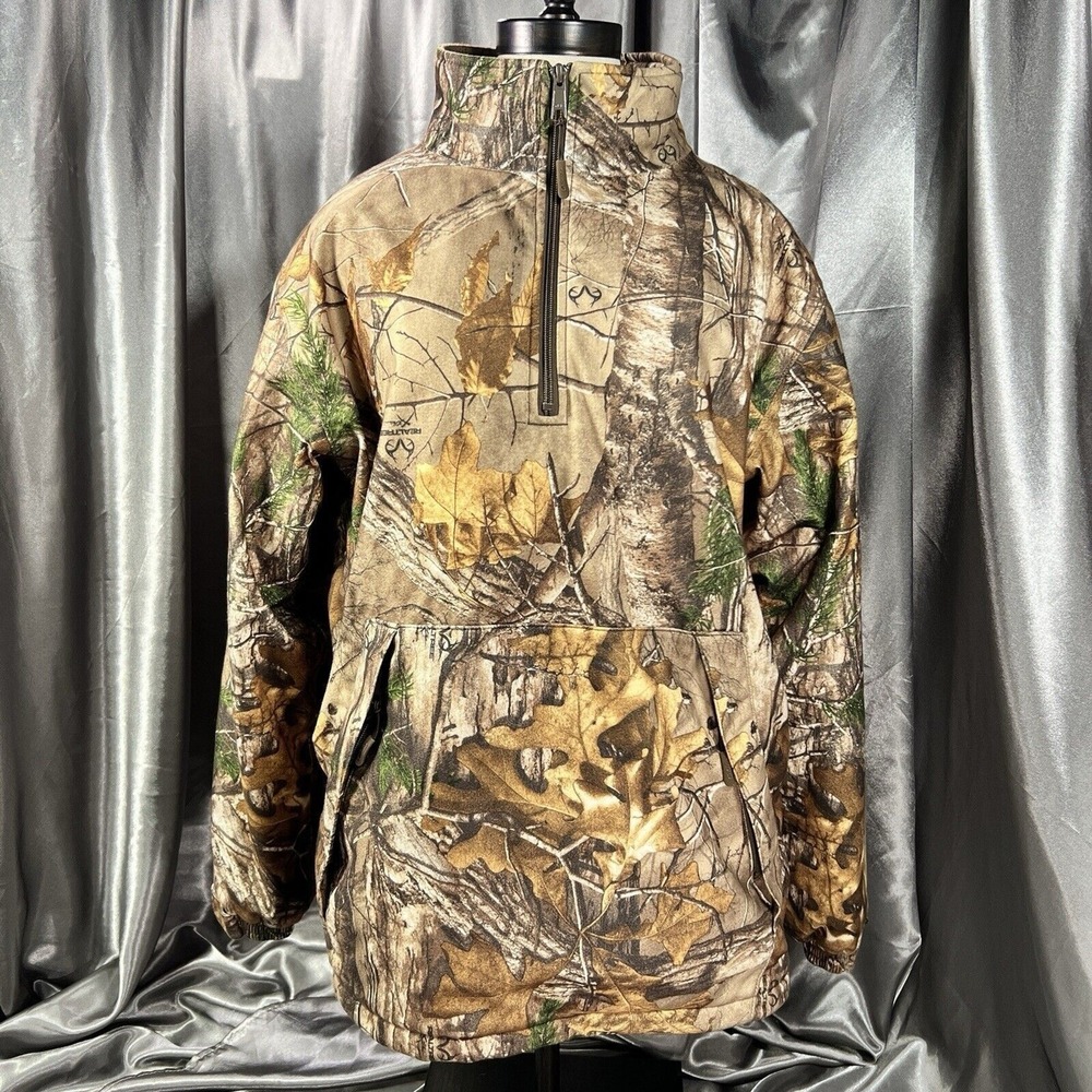 Cabela's Camo R Tree Dry-Plus Insulated 1/4 Zip Pullover Size M Hunting Jacket